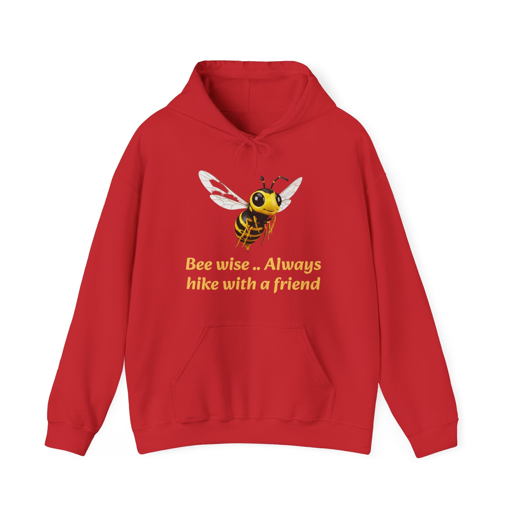 Bee Wise Hoodie — "Bee wise... Always hike with a friend" Nature Lover Graphic Hoodie