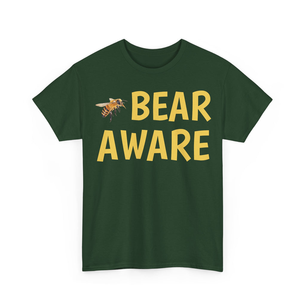 Bear Aware Unisex Tee — Funny Nature T-Shirt with Bee Graphic