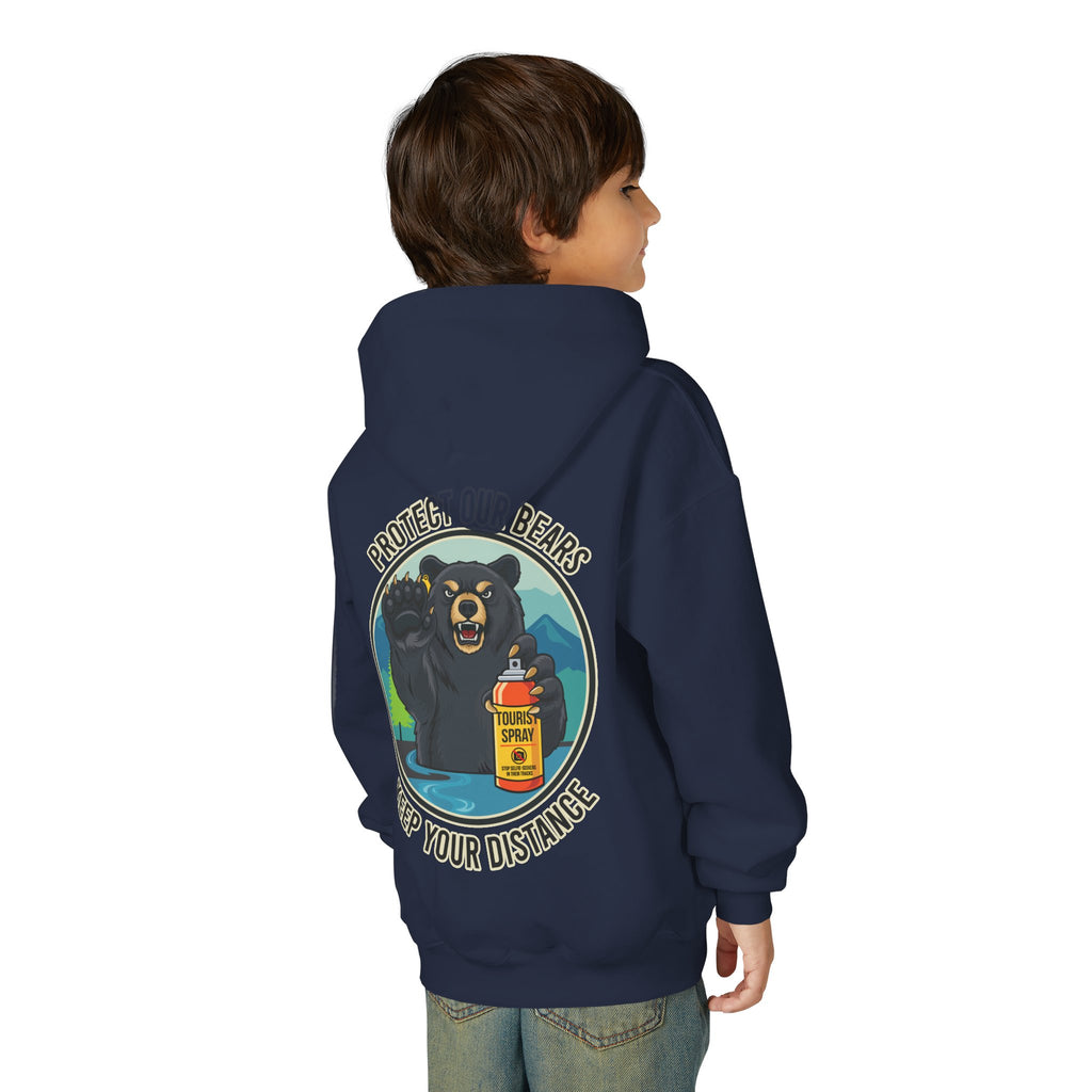 Bear Safety Youth Hoodie — "Protect Our Bears, Keep Your Distance"