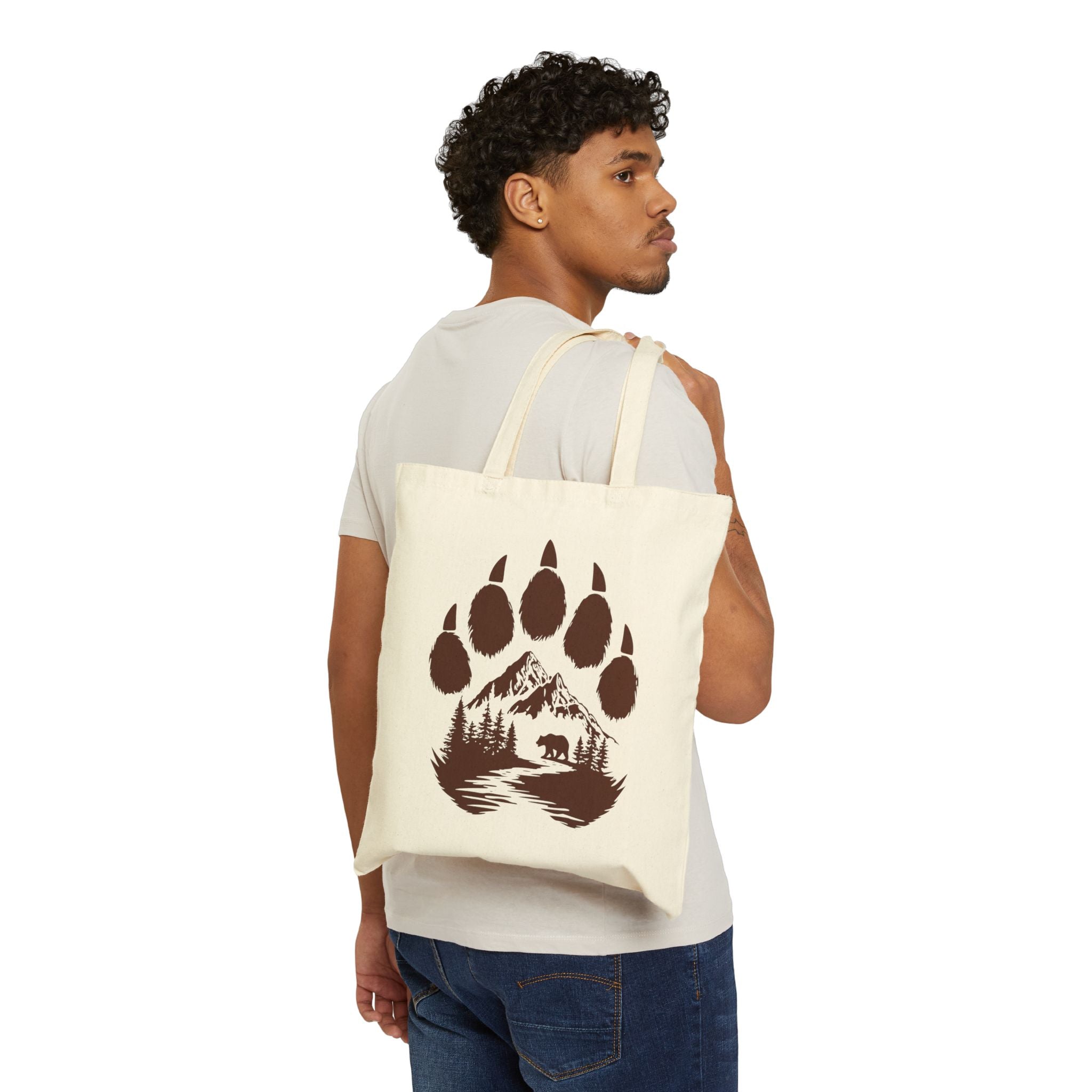 Canvas Tote Bag - Bear Paw Mountain Scene Eco Shopper