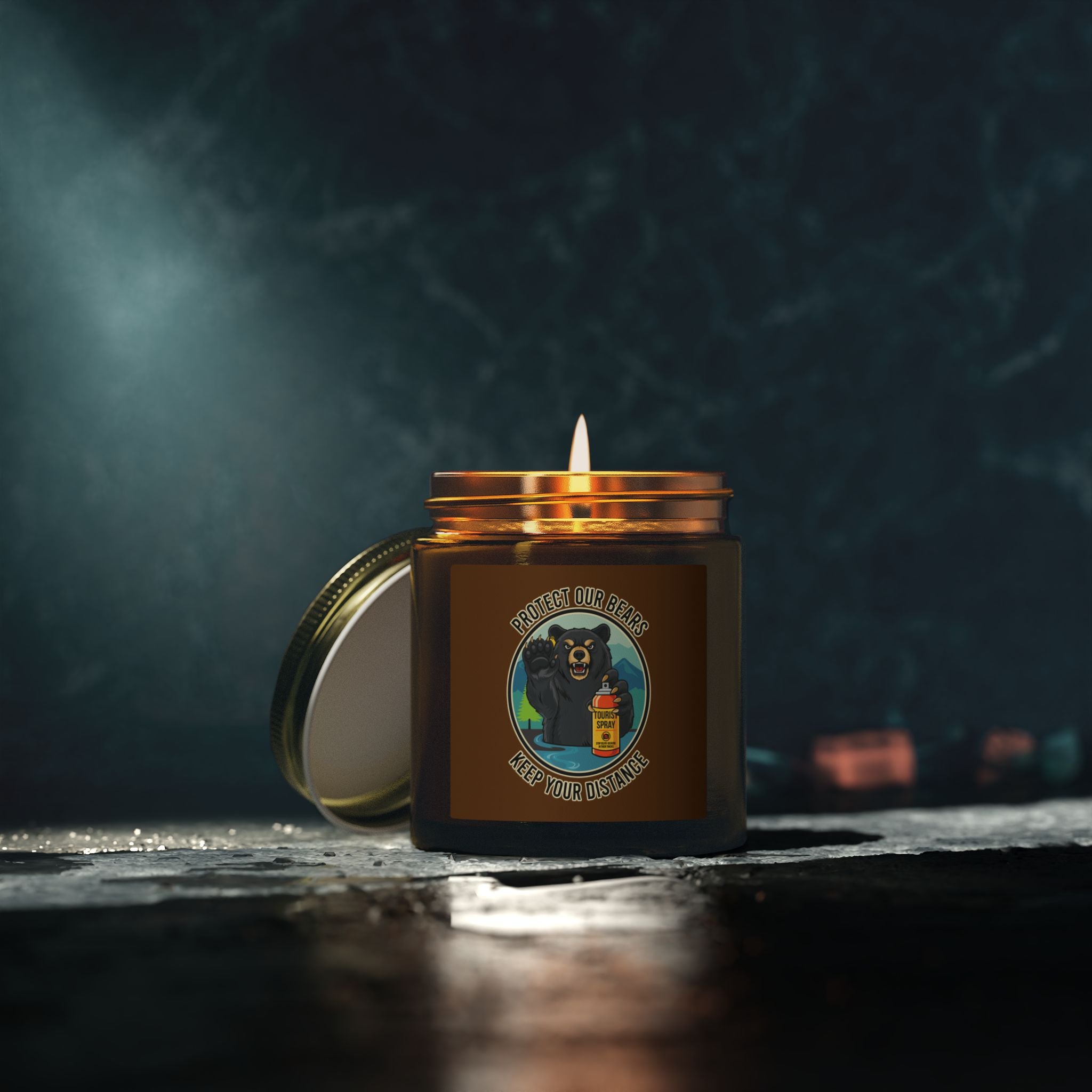 Smoky Mountain Black Bear Candle — Coconut Apricot Scented (4oz & 9oz)