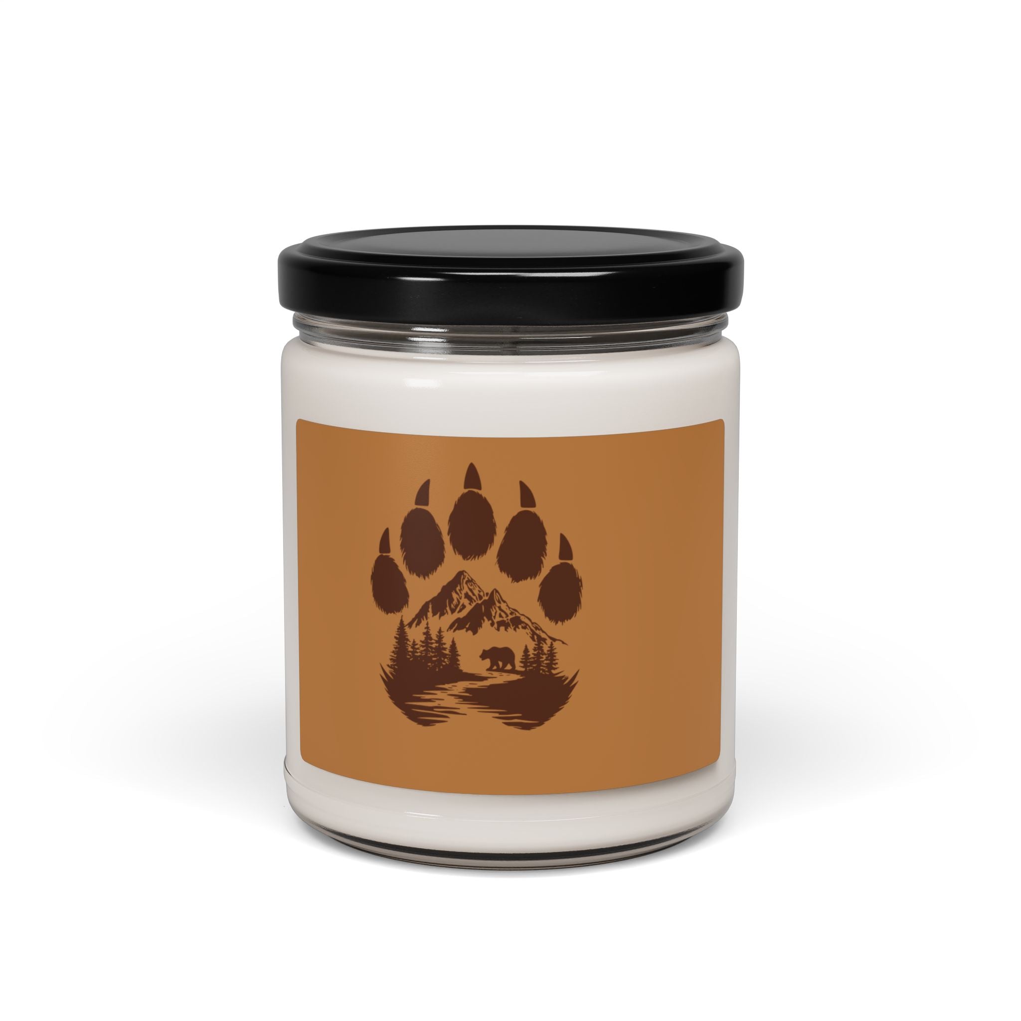 Cabin Paw Print Soy Candle — 9oz Scented Rustic Woodland Candle