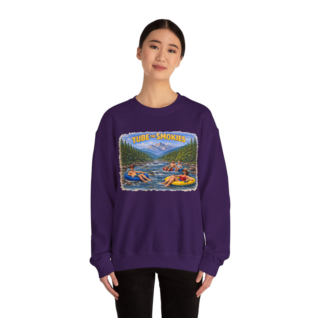 Tube the Smokies Crewneck Sweatshirt – Scenic River Tubing Graphic