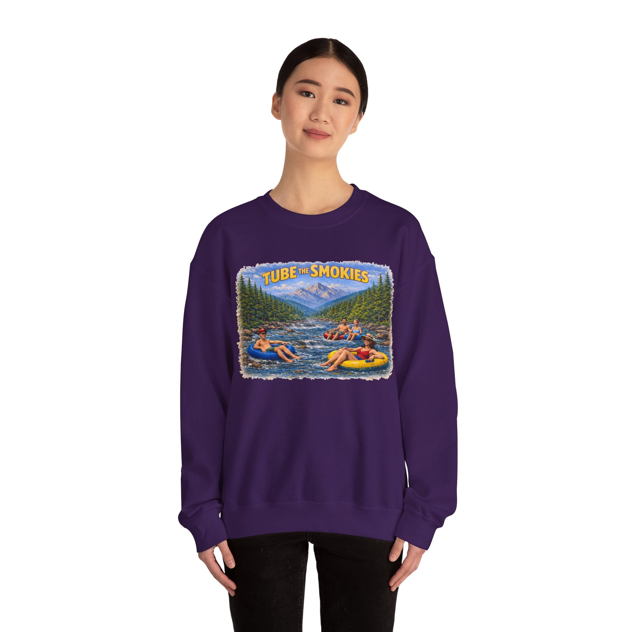 Tube the Smokies Crewneck Sweatshirt – Scenic River Tubing Graphic