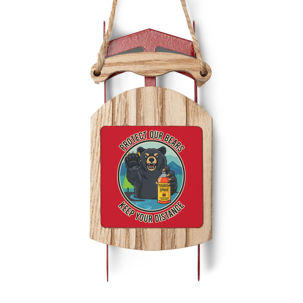 Smoky Mountain Black Bear Ornament — 'Keep Your Distance' Sled Ornament