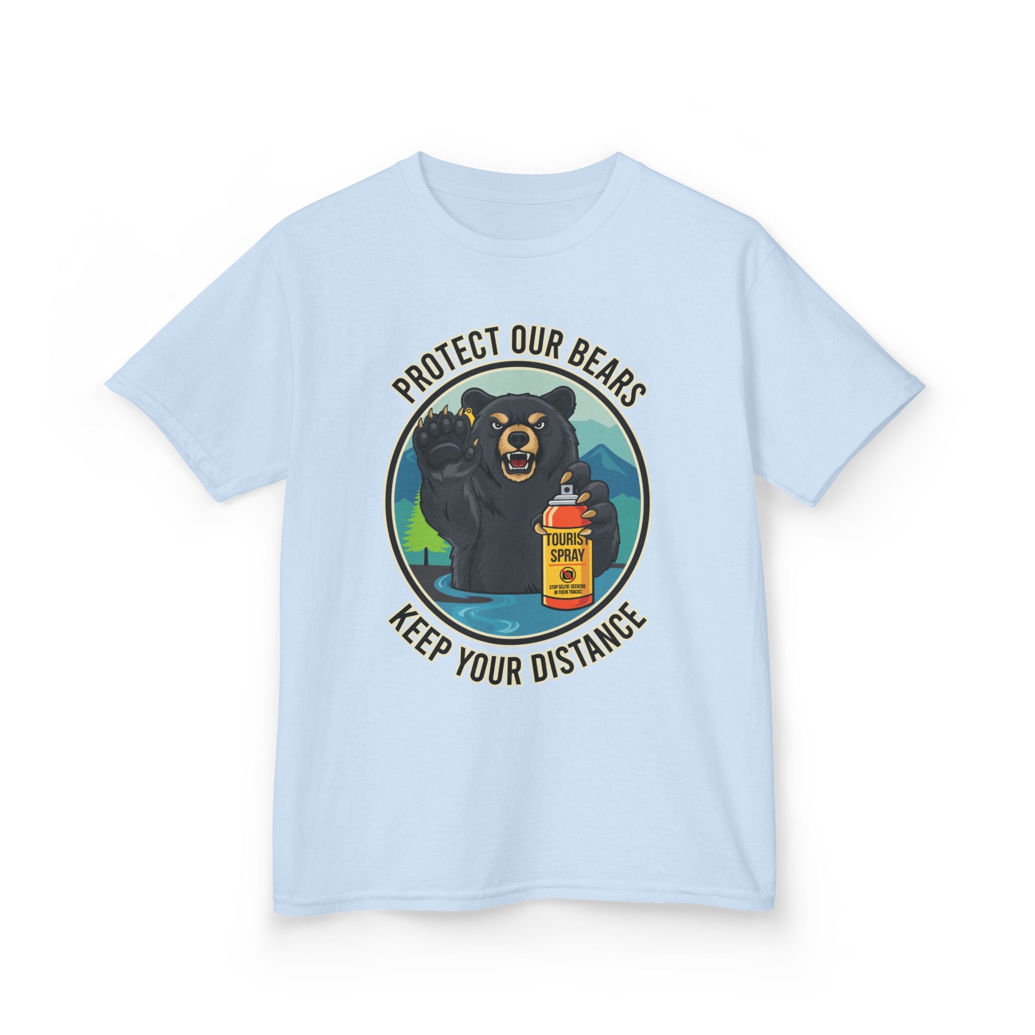 Kids T‑Shirt — "Protect Our Bears, Keep Your Distance" Cute Bear Conservation Tee