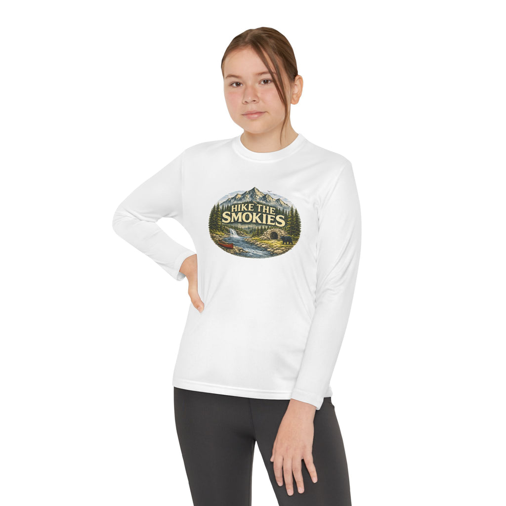 Youth Long Sleeve Tee — "Hike the Smokies" Nature Graphic