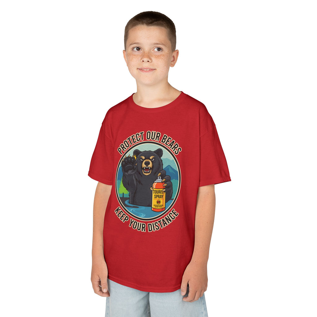 Kids T‑Shirt — "Protect Our Bears, Keep Your Distance" Cute Bear Conservation Tee