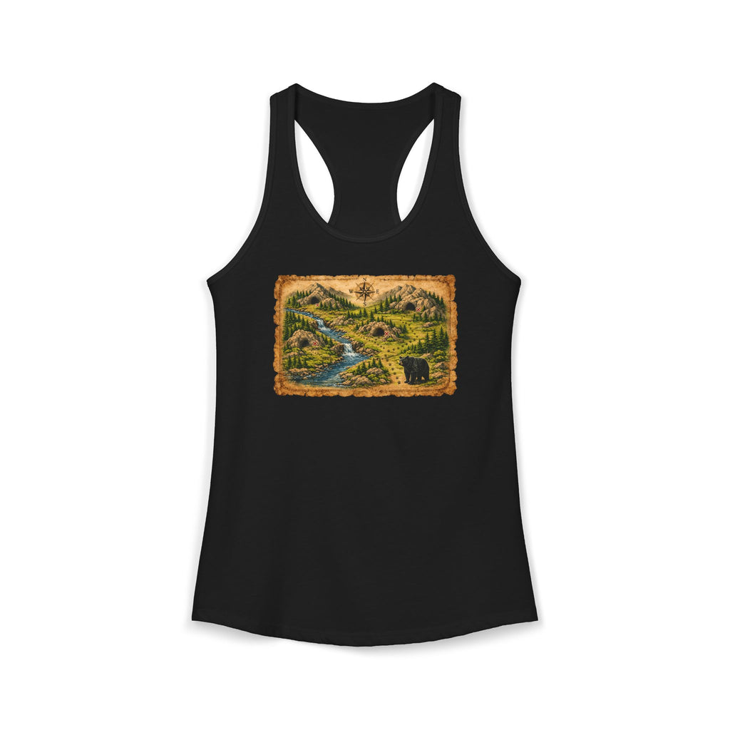 Women's Bear Cave Treasure Map Racerback Tank