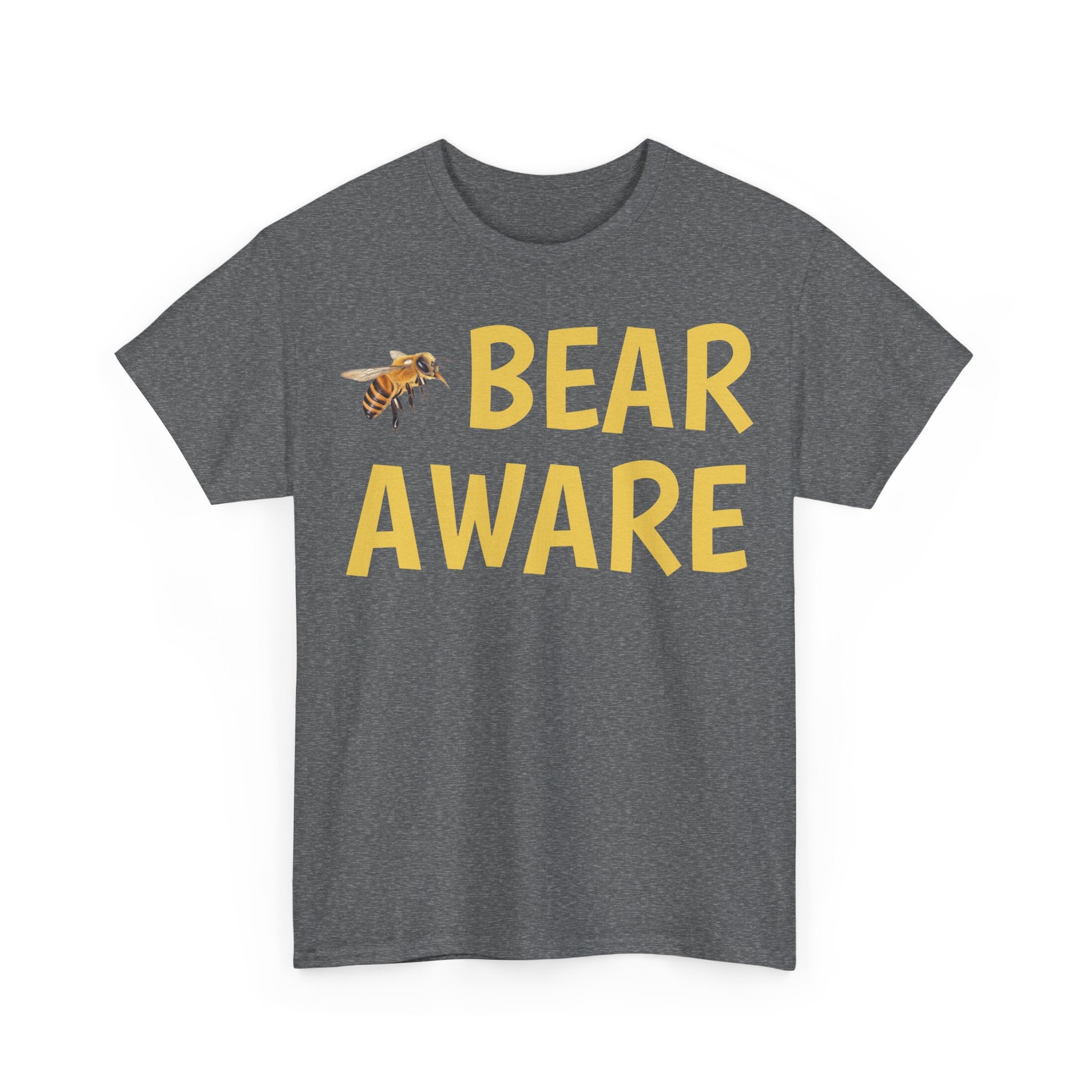Bear Aware Unisex Tee — Funny Nature T-Shirt with Bee Graphic