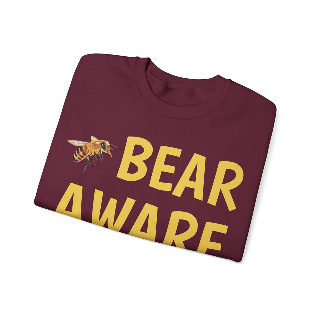 Bear Aware Unisex Crewneck Sweatshirt — Nature-Lover Eco Graphic Pullover