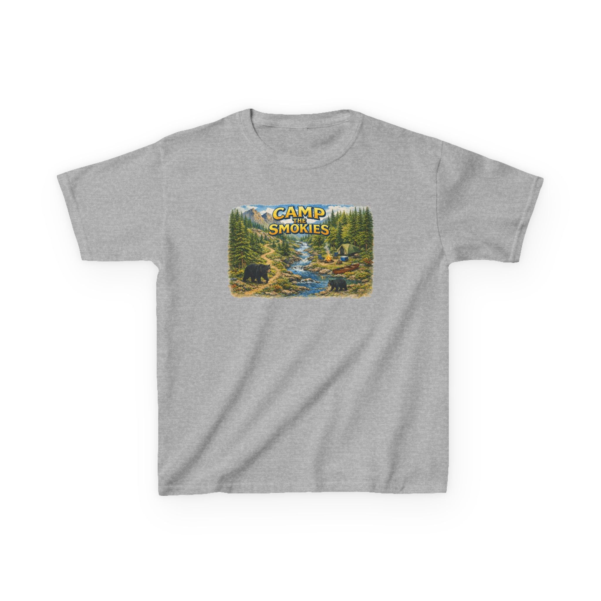 Kids Camp The Smokies T-Shirt — Scenic Smoky Mountains Camp Tee