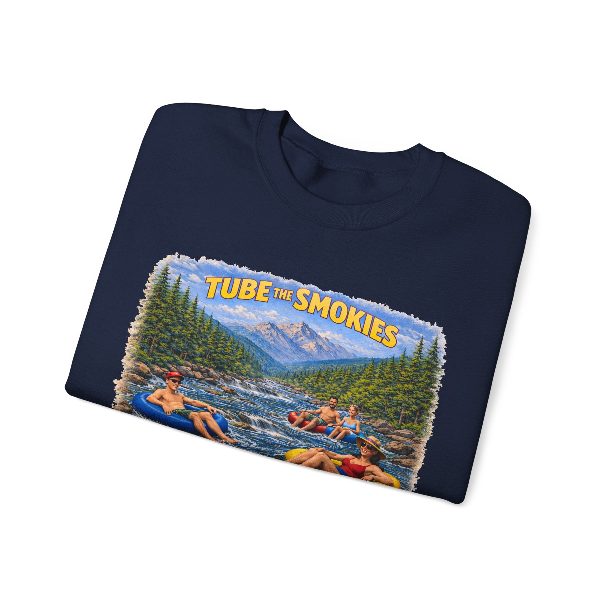 Tube the Smokies Crewneck Sweatshirt – Scenic River Tubing Graphic