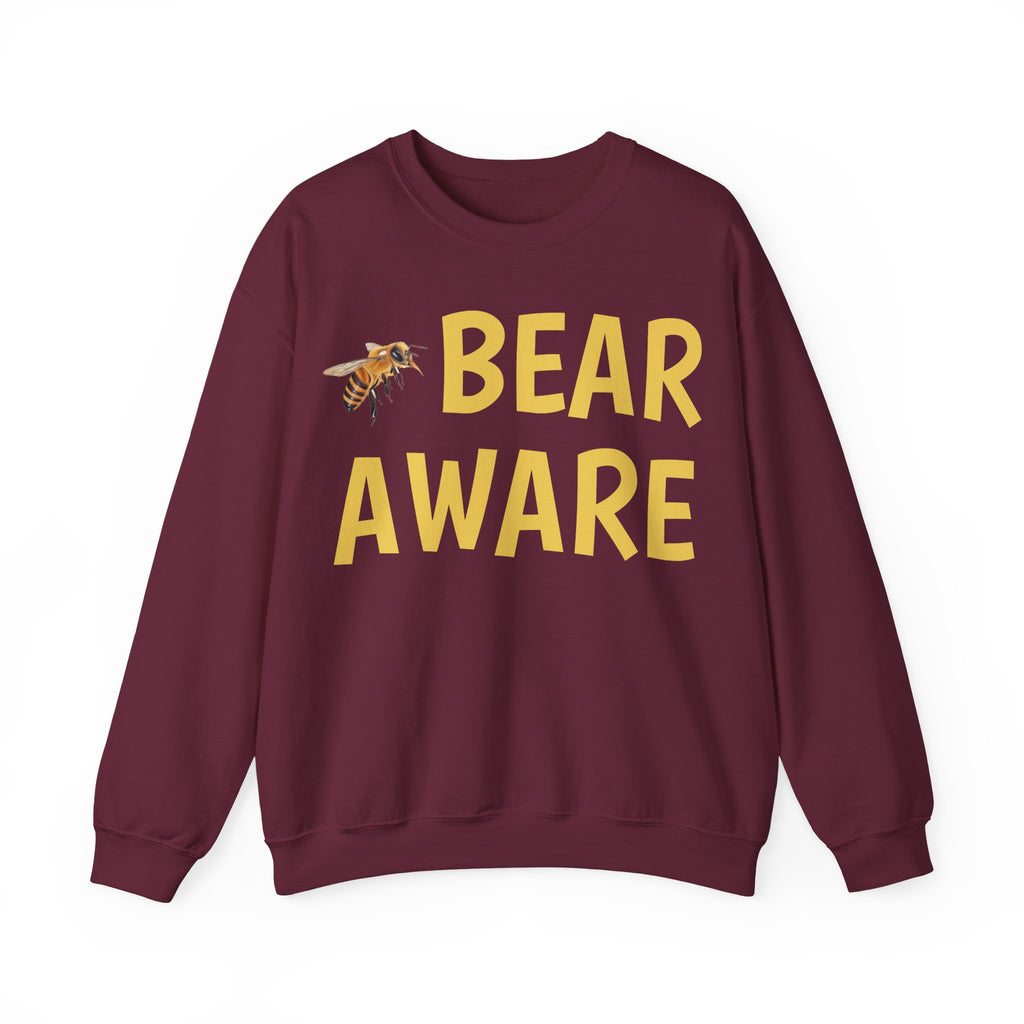 Bear Aware Unisex Crewneck Sweatshirt — Nature-Lover Eco Graphic Pullover