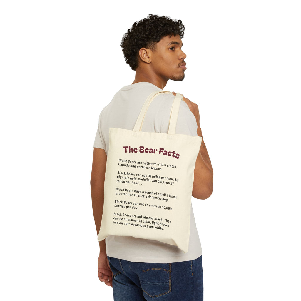 Tote Bag — "The Bear Facts" Educational Canvas Tote (Wildlife Facts, Nature Lover Gift)